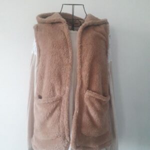 Womens Teddy Ochre Hooded Fleece Gilet Jacket Size 8